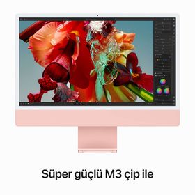 Apple iMac MQRU3TU/A M3 8CPU 10GPU 8GB RAM 512GB SSD macOS 24 inç Pembe All in One Bilgisayar 