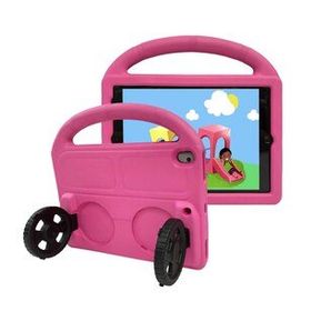 Apple iPad 10.2 8.Nesil Kırmızı Uyumlu Wheel Car Tekerlek Standlı Eğlenceli Eva Silikon Tablet Kılıfı