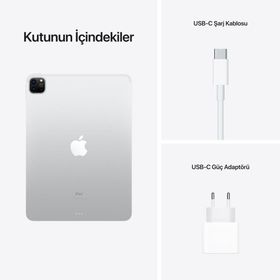 Apple iPad Pro 3. Nesil MHW63TU-A Wi-Fi+Cellular 128GB 11 inç Gümüş Tablet PC