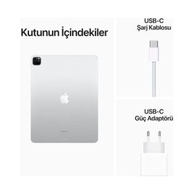 Apple iPad Pro 4.Nesil MNYM3TU/A Wi-Fi+Cellular 2TB 11 inç Gümüş Tablet PC