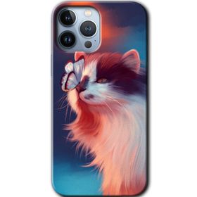 Apple iPhone 11 Pro Cat Butterfly Baskılı Uyumlu Silikon Kılıf