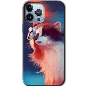 Apple iPhone 11 Pro Cat Butterfly Baskılı Uyumlu Silikon Kılıf