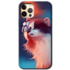 Apple iPhone 11 Pro Cat Butterfly Baskılı Uyumlu Silikon Kılıf