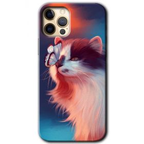 Apple iPhone 11 Pro Cat Butterfly Baskılı Uyumlu Silikon Kılıf