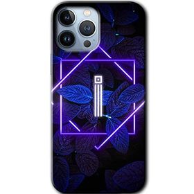 Apple iPhone 11 Pro Max Dark Neon Yaprak I Harfi Baskılı Uyumlu Silikon Kılıf