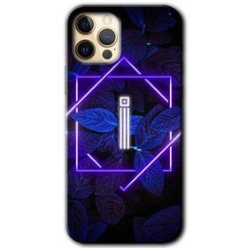 Apple iPhone 11 Pro Max Dark Neon Yaprak I Harfi Baskılı Uyumlu Silikon Kılıf