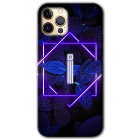 Apple iPhone 11 Pro Max Dark Neon Yaprak I Harfi Baskılı Uyumlu Silikon Kılıf