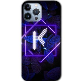 Apple iPhone 11 Pro Max Dark Neon Yaprak K Harfi Baskılı Uyumlu Silikon Kılıf