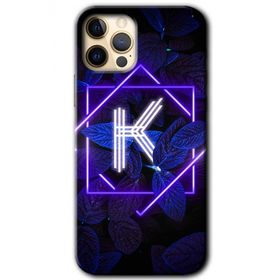 Apple iPhone 11 Pro Max Dark Neon Yaprak K Harfi Baskılı Uyumlu Silikon Kılıf