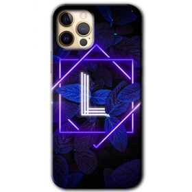 Apple iPhone 11 Pro Max Dark Neon Yaprak L Harfi Baskılı Uyumlu Silikon Kılıf