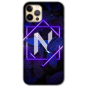 Apple iPhone 11 Pro Max Dark Neon Yaprak N Harfi Baskılı Uyumlu Silikon Kılıf