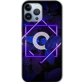 Apple iPhone 11 Pro Max Dark Neon Yaprak O Harfi Baskılı Uyumlu Silikon Kılıf