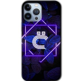 Apple iPhone 11 Pro Max Dark Neon Yaprak O Harfi Baskılı Uyumlu Silikon Kılıf