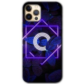 Apple iPhone 11 Pro Max Dark Neon Yaprak O Harfi Baskılı Uyumlu Silikon Kılıf