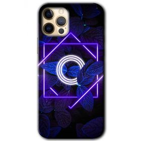 Apple iPhone 11 Pro Max Dark Neon Yaprak O Harfi Baskılı Uyumlu Silikon Kılıf