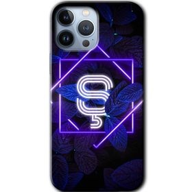 Apple iPhone 11 Pro Max Dark Neon Yaprak S Harfi Baskılı Uyumlu Silikon Kılıf