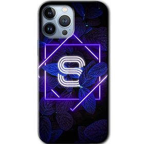 Apple iPhone 11 Pro Max Dark Neon Yaprak S Harfi Baskılı Uyumlu Silikon Kılıf