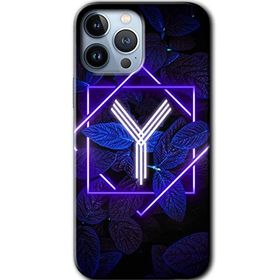 Apple iPhone 11 Pro Max Dark Neon Yaprak Y Harfi Baskılı Uyumlu Silikon Kılıf