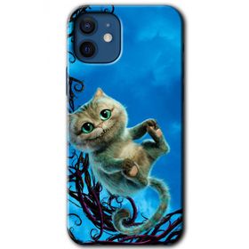 Apple iPhone 12 Çılgın Kedi Baskılı Uyumlu Silikon Kılıf