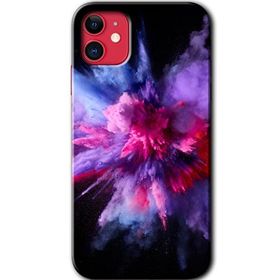 Apple iPhone 12 Color Splash Purple Baskılı Uyumlu Silikon Kılıf