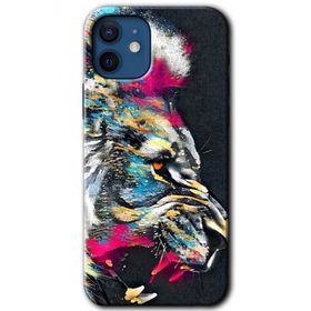 Apple iPhone 12 Colorfull Aslan Baskılı Uyumlu Silikon Kılıf