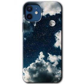 Apple iPhone 12 Gece Gökyüzü Baskılı Uyumlu Silikon Kılıf