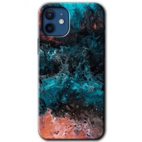 Apple iPhone 12 Liquid Colorfull Baskılı Uyumlu Silikon Kılıf