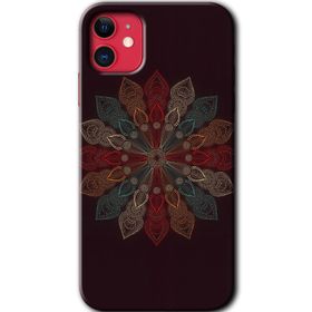 Apple iPhone 12 Mandala Flower Wal Baskılı Uyumlu Silikon Kılıf