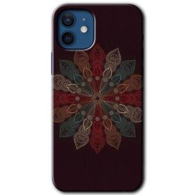 Apple iPhone 12 Mandala Flower Wal Baskılı Uyumlu Silikon Kılıf