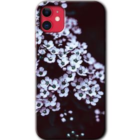 Apple iPhone 12 Mini Beyaz Çiçek Baskılı Uyumlu Silikon Kılıf