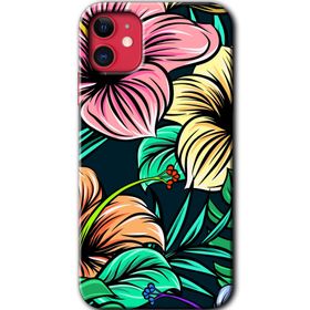 Apple iPhone 12 Mini Çizim Çiçekler Baskılı Uyumlu Silikon Kılıf