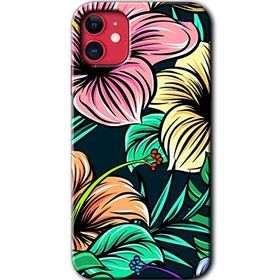 Apple iPhone 12 Mini Çizim Çiçekler Baskılı Uyumlu Silikon Kılıf