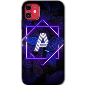 Apple iPhone 12 Mini Dark Neon Yaprak A Harfi Baskılı Uyumlu Silikon Kılıf