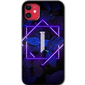 Apple iPhone 12 Mini Dark Neon Yaprak I Harfi Baskılı Uyumlu Silikon Kılıf