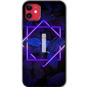 Apple iPhone 12 Mini Dark Neon Yaprak I Harfi Baskılı Uyumlu Silikon Kılıf