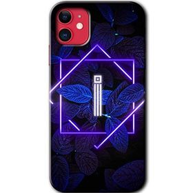 Apple iPhone 12 Mini Dark Neon Yaprak I Harfi Baskılı Uyumlu Silikon Kılıf