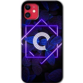 Apple iPhone 12 Mini Dark Neon Yaprak O Harfi Baskılı Uyumlu Silikon Kılıf