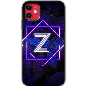 Apple iPhone 12 Mini Dark Neon Yaprak Z Harfi Baskılı Uyumlu Silikon Kılıf