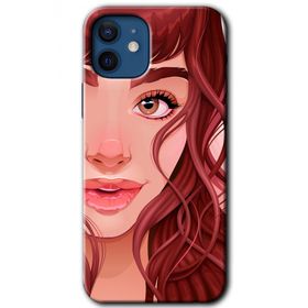 Apple iPhone 12 Mini Kızıl Kız Baskılı Uyumlu Silikon Kılıf