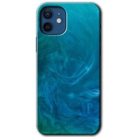 Apple iPhone 12 Mini Mavi Aura Baskılı Uyumlu Silikon Kılıf