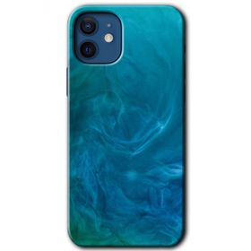 Apple iPhone 12 Mini Mavi Aura Baskılı Uyumlu Silikon Kılıf