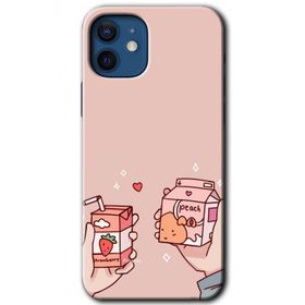 Apple iPhone 12 Mini Meyveli Süt Baskılı Uyumlu Silikon Kılıf