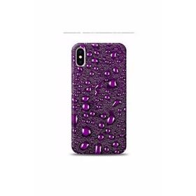 Apple Iphone 12 Mor Damlalar Desenli Silikon Cep Telefonu Kılıf