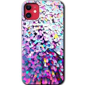 Apple iPhone 12 Mosaic Fragments Colorfull Baskılı Uyumlu Silikon Kılıf
