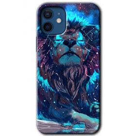 Apple iPhone 12 Neon Aslan Baskılı Uyumlu Silikon Kılıf