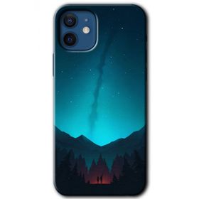 Apple iPhone 12 Night Fores Mount Baskılı Uyumlu Silikon Kılıf