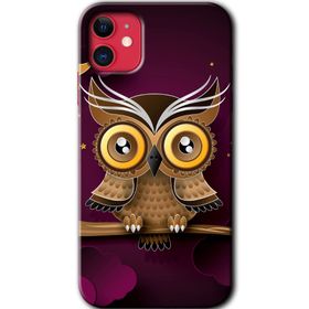 Apple iPhone 12 Owl Bird Branch Baskılı Uyumlu Silikon Kılıf