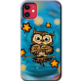 Apple iPhone 12 Owl Bird Stars Baskılı Uyumlu Silikon Kılıf