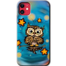 Apple iPhone 12 Owl Bird Stars Baskılı Uyumlu Silikon Kılıf