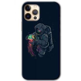 Apple iPhone 12 Pro Astronot Kıyafeti Baskılı Uyumlu Silikon Kılıf